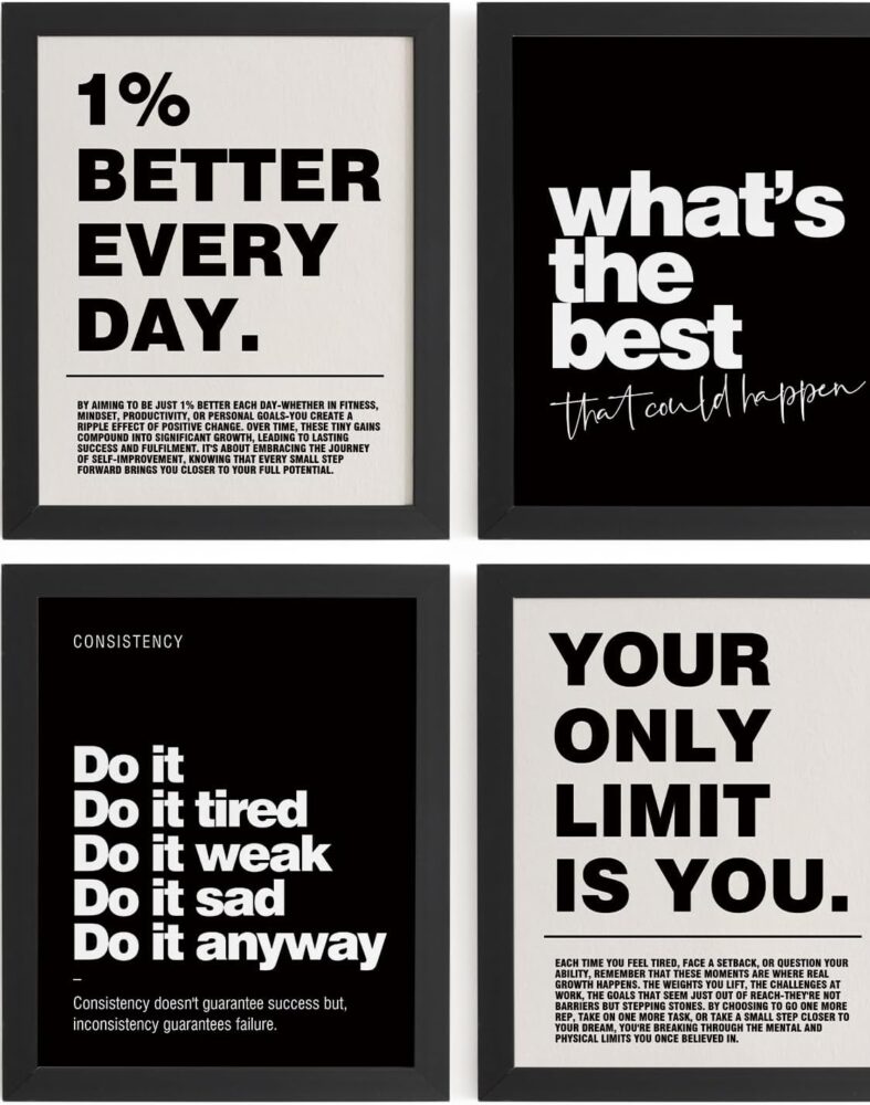 DSHFG Motivational Inspirational Office Wall Art Decor Prints Set of 4