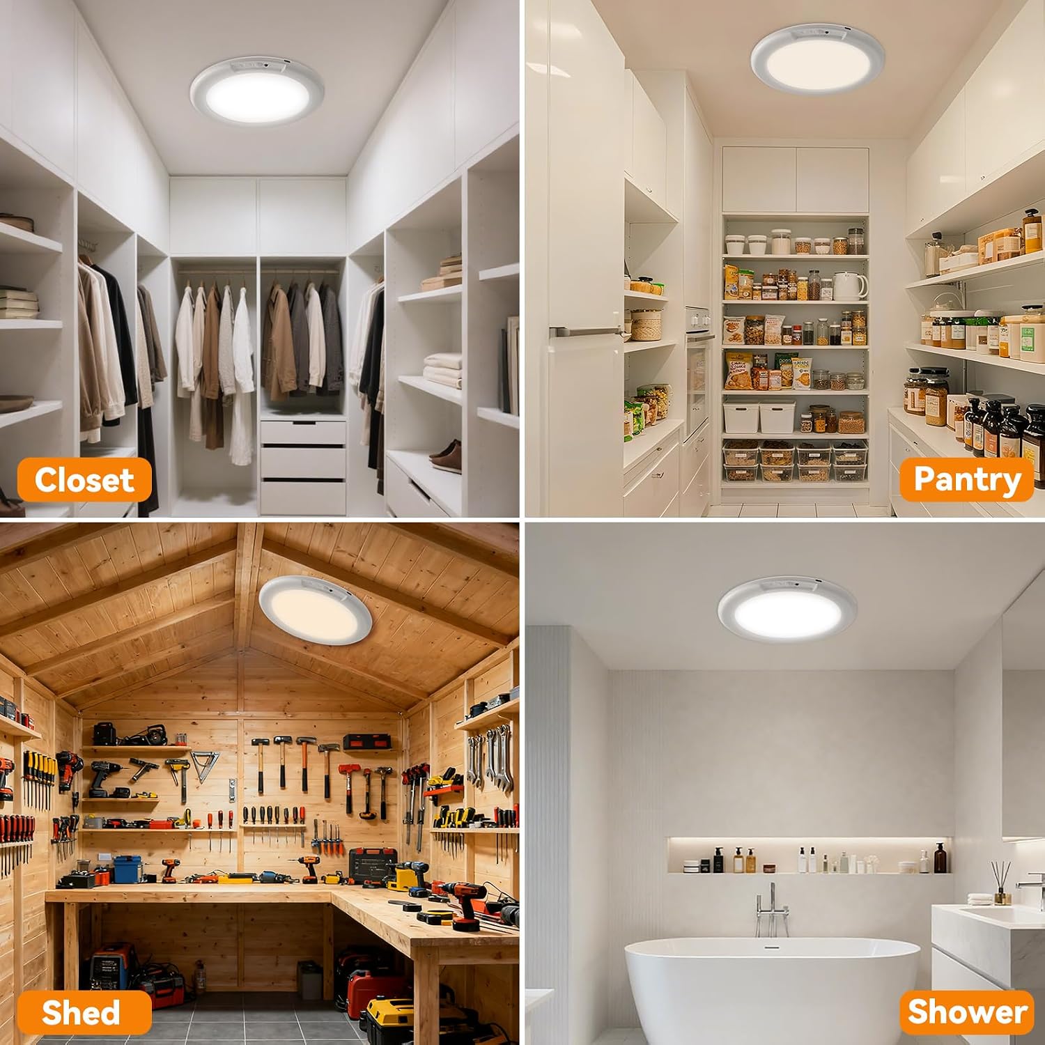 KYEKIO 2Pack Rechargeable LED Ceiling Light/Shower Light with Remote - Image 7
